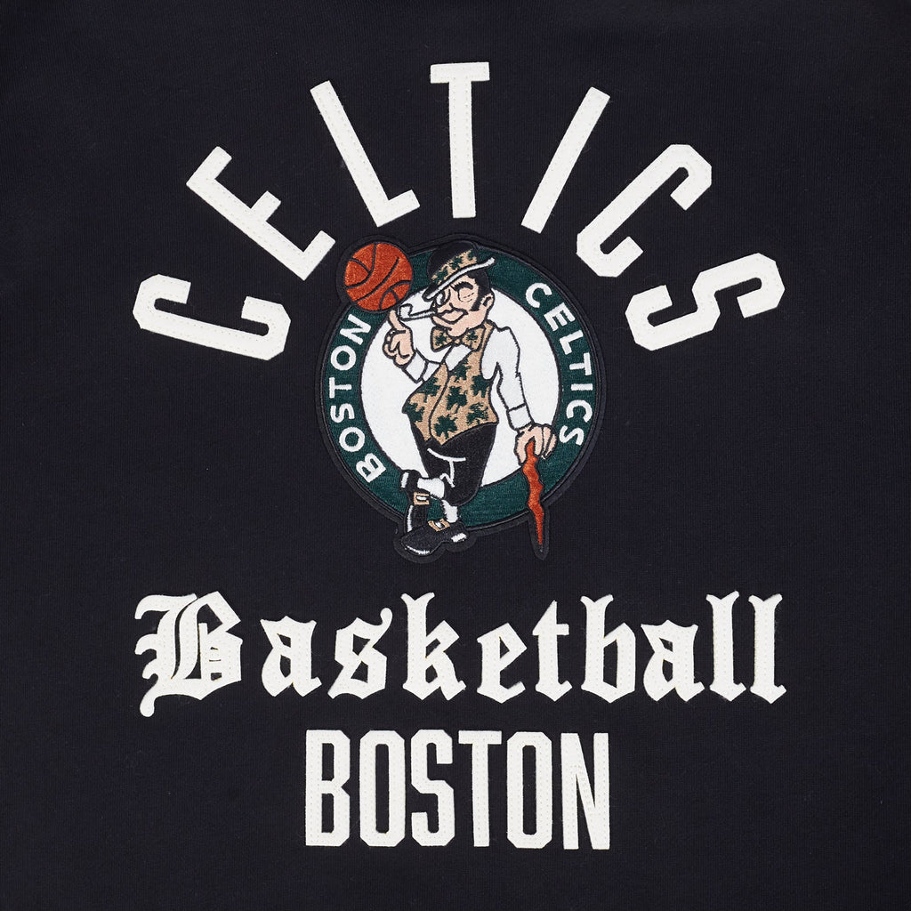 NBA BOSTON CELTICS MODERN ORIGINALS MEN'S FLC PO HOODIE (BLACK)