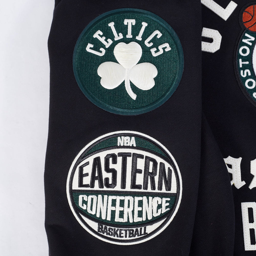 NBA BOSTON CELTICS MODERN ORIGINALS MEN'S FLC PO HOODIE (BLACK)
