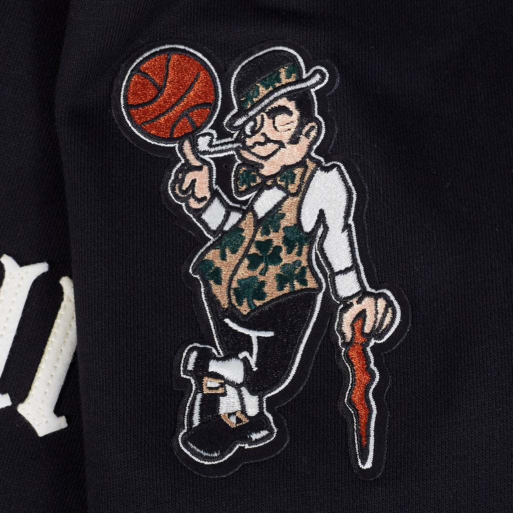 NBA BOSTON CELTICS MODERN ORIGINALS MEN'S FLC PO HOODIE (BLACK)