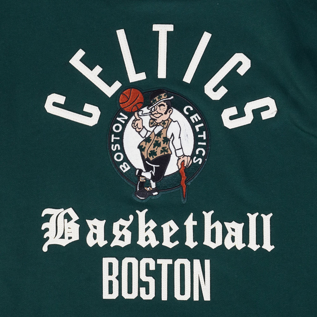 NBA BOSTON CELTICS MODERN ORIGINALS MEN'S FLC PO HOODIE (FOREST GREEN)