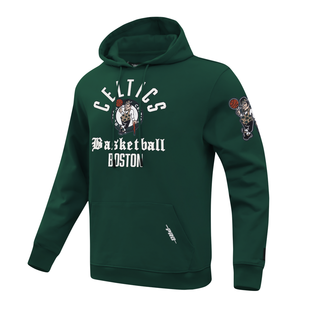 NBA BOSTON CELTICS MODERN ORIGINALS MEN'S FLC PO HOODIE (FOREST GREEN)