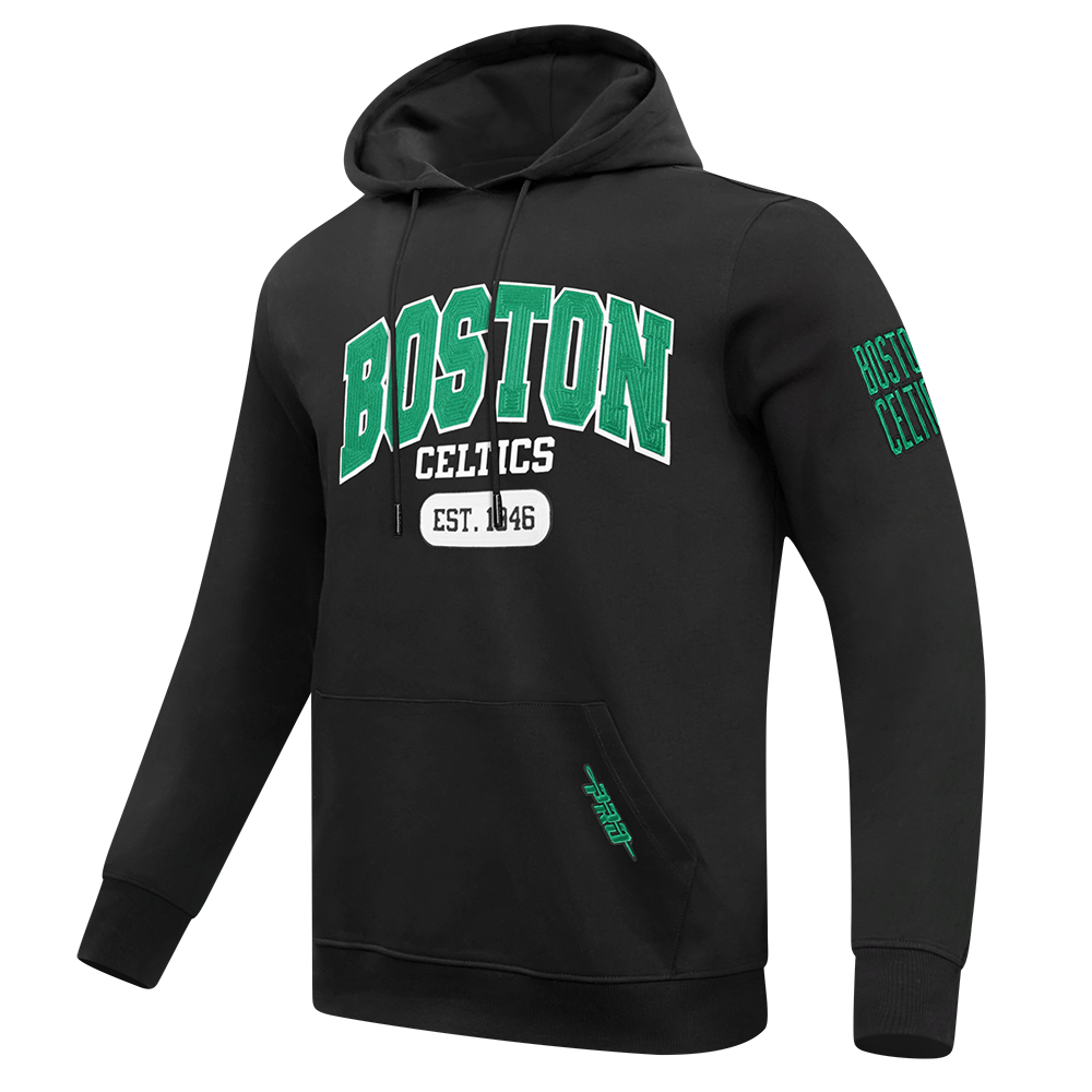 NBA BOSTON CELTICS CITY ARCH MEN'S FLC PO HOODIE (BLACK)