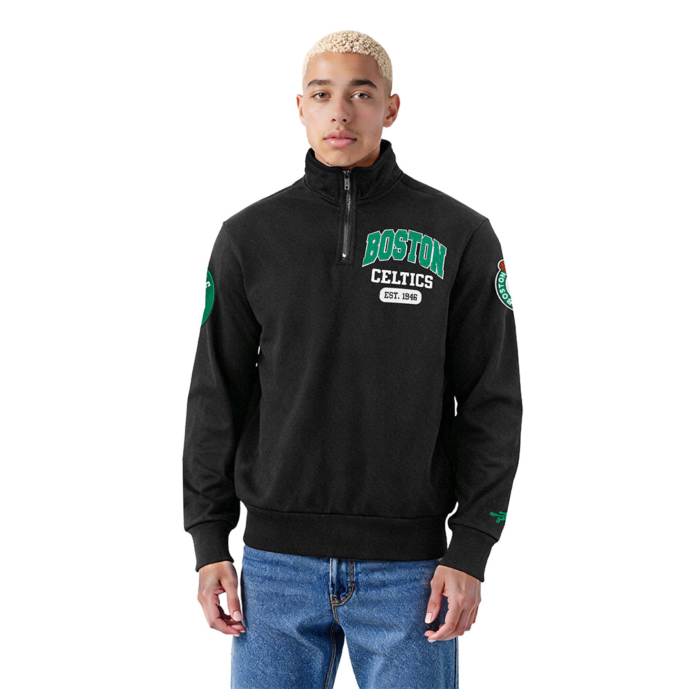 NBA BOSTON CELTICS CITY ARCH MEN'S FLC 1/4 ZIP (BLACK)