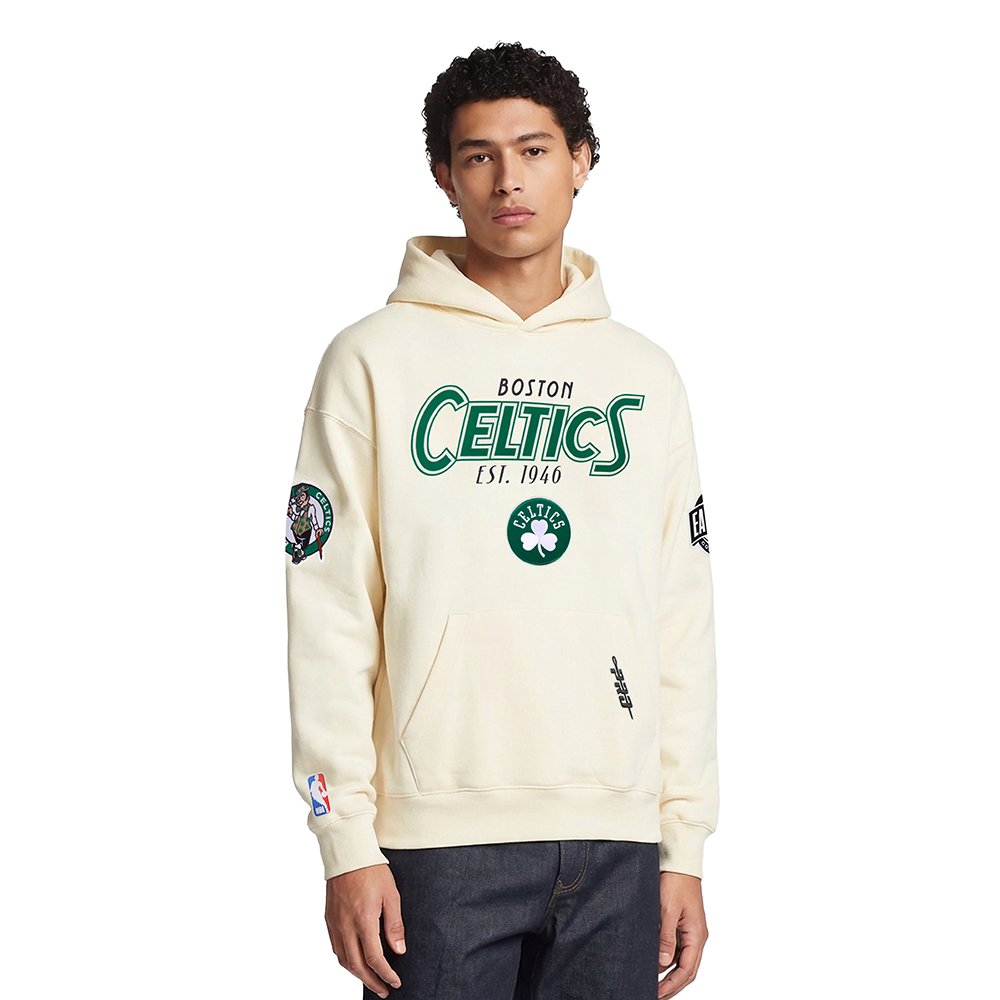 NBA BOSTON CELTICS PARADISE MEN'S PULL OVER HOODIE (EGGSHELL)