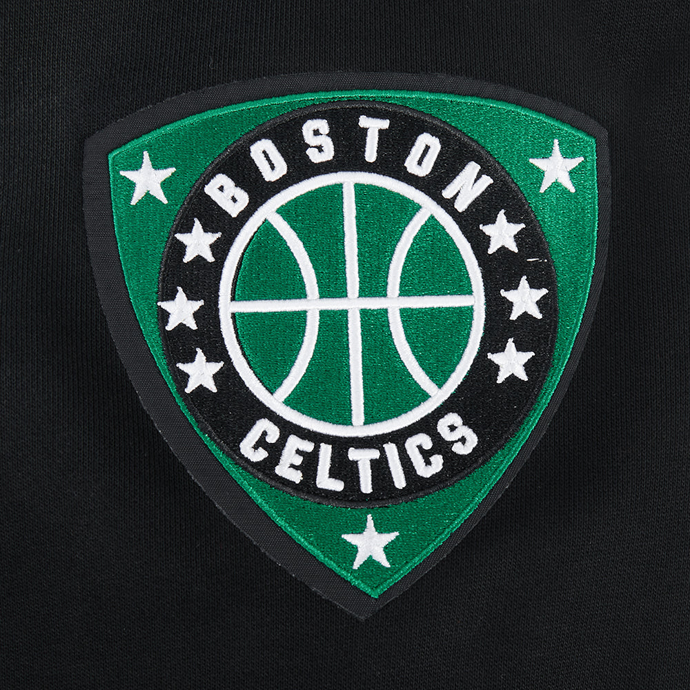 NBA BOSTON CELTICS LETTERMAN MEN'S PULL OVER HOODIE (BLACK)
