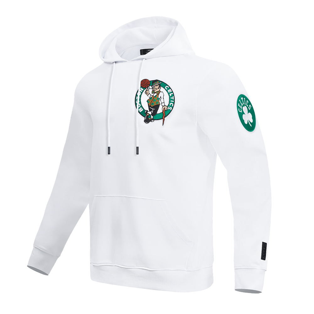 NBA BOSTON CELTICS CLASSIC CHENILLE MEN'S PULLOVER HOODIE (WHITE)
