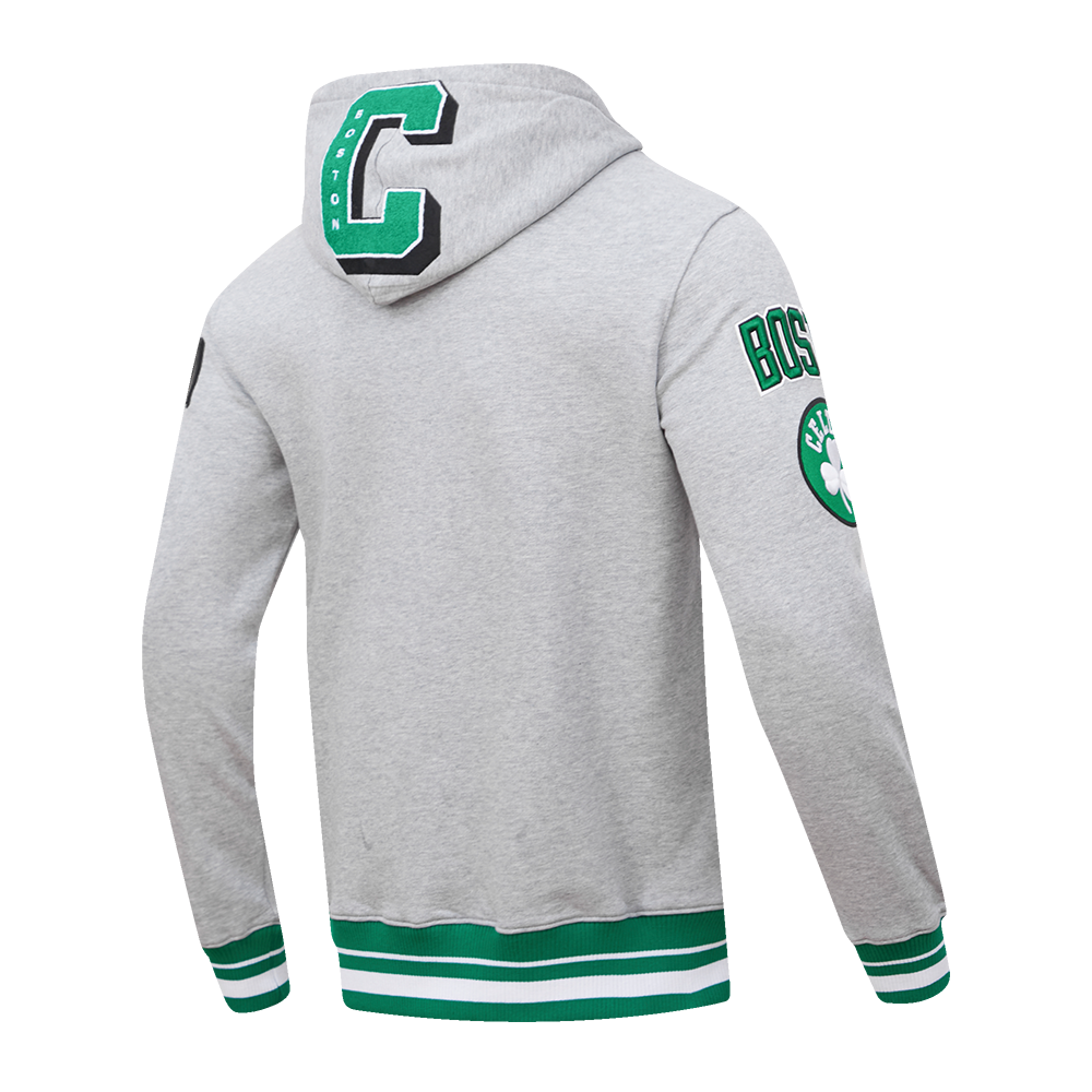 NBA BOSTON CELTICS MASHUP MEN'S RIB PULLOVER HOODIE (HEATHER GREY/GREEN)