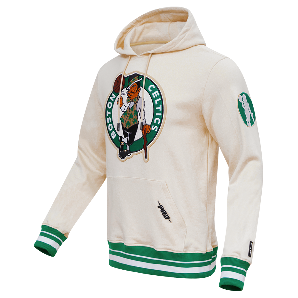 NBA BOSTON CELTICS RETRO CLASSIC MEN'S PULLOVER HOODIE (EGGSHELL/KELLY GREEN)