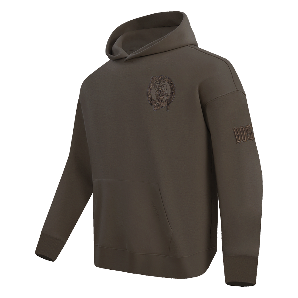 NBA BOSTON CELTICS NEUTRAL MEN'S DROP SHOULDER PULLOVER HOODIE (DARK TAUPE)
