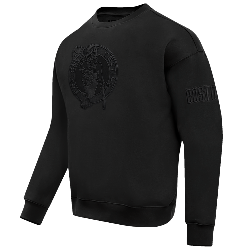 NBA BOSTON CELTICS NEUTRAL DROP SHOULDER FLEECE CREWNECK (BLACK)