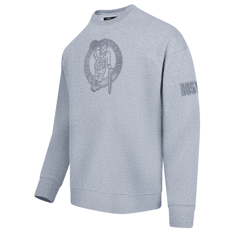 NBA BOSTON CELTICS NEUTRAL MEN'S DROP SHOULDER FLC CREWNECK (DARK HEATHER GRAY)