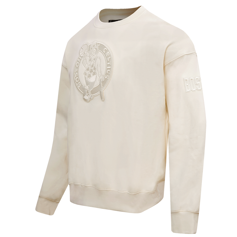 NBA BOSTON CELTICS NEUTRAL DROP SHOULDER FLEECE CREWNECK (EGGSHELL)