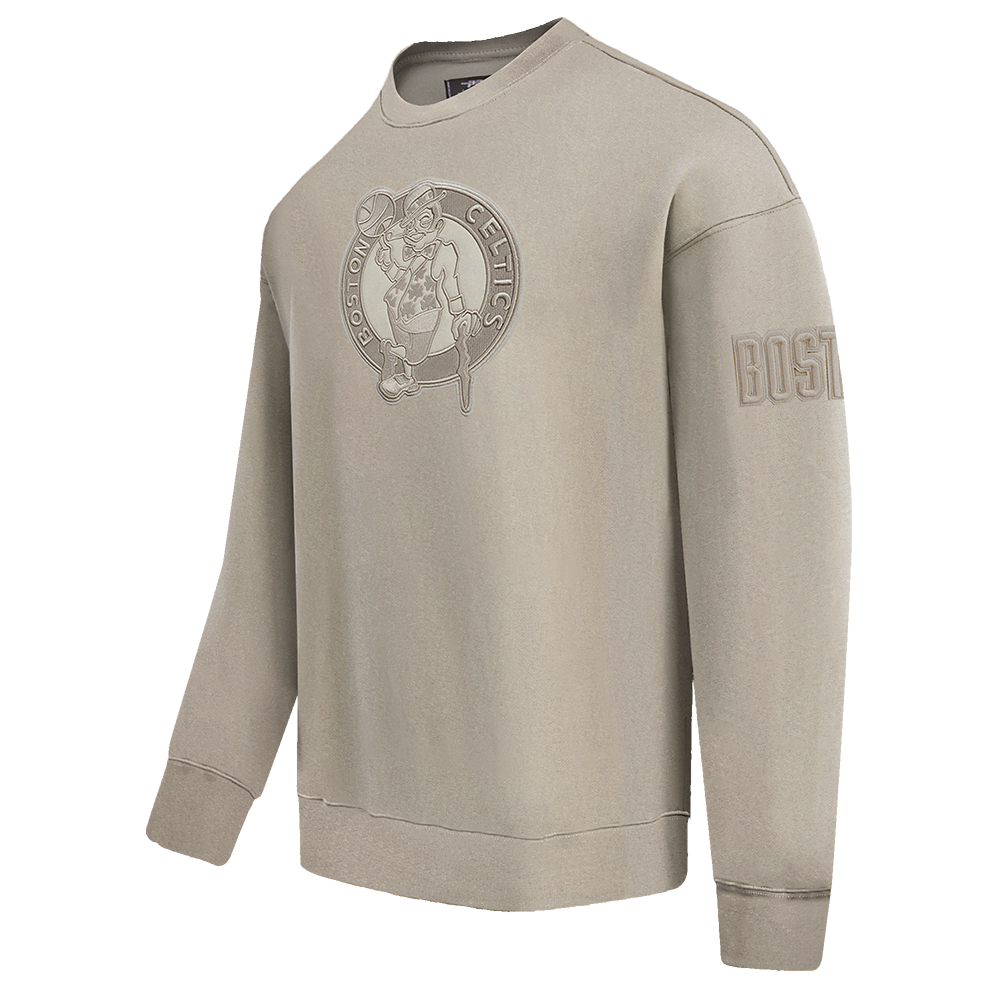 NBA BOSTON CELTICS NEUTRAL DROP SHOULDER FLEECE CREWNECK (TAUPE)