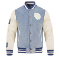NBA BOSTON CELTICS VARSITY BLUES MEN'S DENIM VARSITY JACKET (DENIM/LINEN)