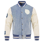 NBA BOSTON CELTICS VARSITY BLUES MEN'S DENIM VARSITY JACKET (DENIM/LINEN)