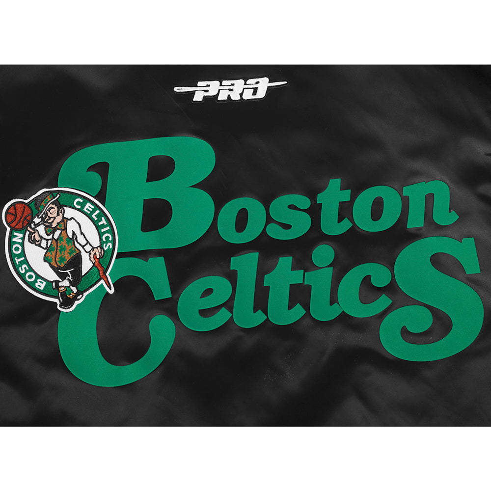 NBA BOSTON CELTICS SOUVENIR BLOUSON EN SATIN POUR HOMME (NOIR)