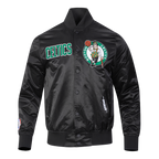 NBA BOSTON CELTICS SOUVENIR BLOUSON EN SATIN POUR HOMME (NOIR)