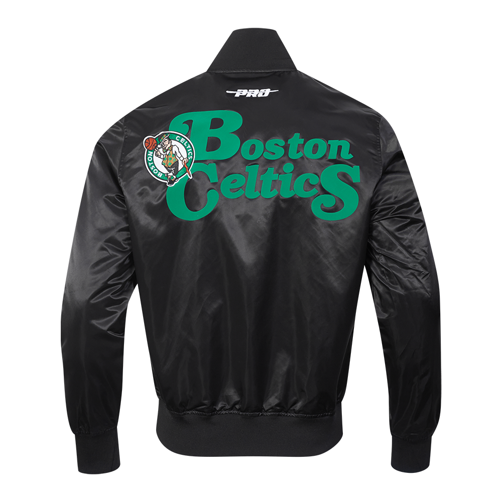 NBA BOSTON CELTICS SOUVENIR BLOUSON EN SATIN POUR HOMME (NOIR)