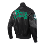 NBA BOSTON CELTICS SOUVENIR BLOUSON EN SATIN POUR HOMME (NOIR)