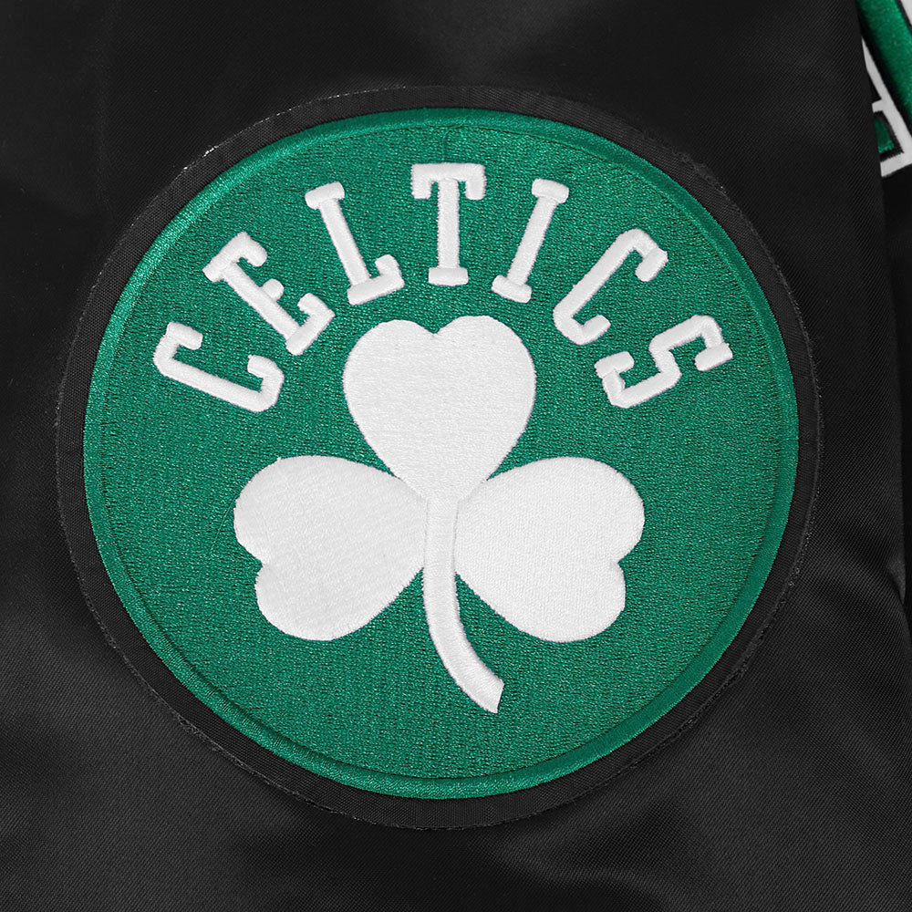NBA BOSTON CELTICS SOUVENIR BLOUSON EN SATIN POUR HOMME (NOIR)