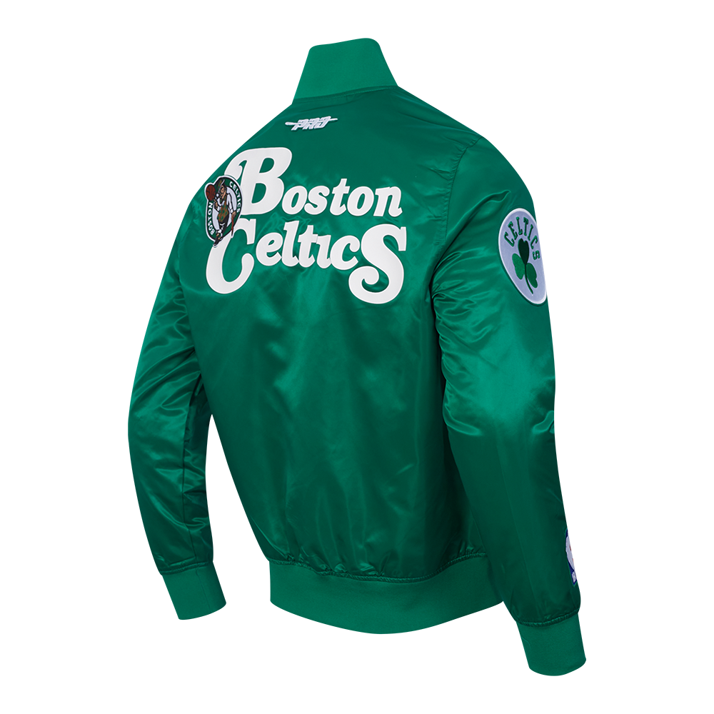 NBA BOSTON CELTICS SOUVENIR BLOUSON EN SATIN POUR HOMME (VERT KELLY)