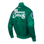 NBA BOSTON CELTICS SOUVENIR BLOUSON EN SATIN POUR HOMME (VERT KELLY)
