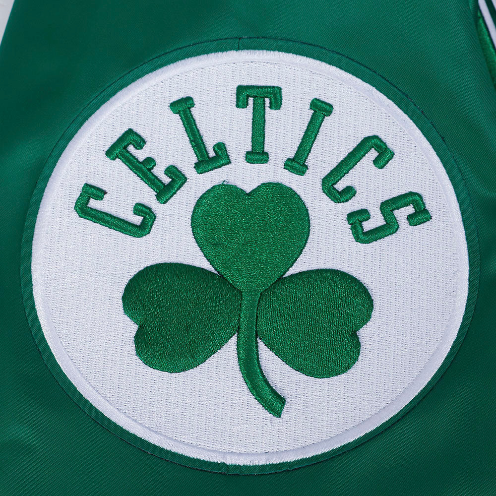 NBA BOSTON CELTICS SOUVENIR BLOUSON EN SATIN POUR HOMME (VERT KELLY)