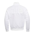 NBA BOSTON CELTICS WHITE OUT MEN'S SATIN JACKET (WHITE)