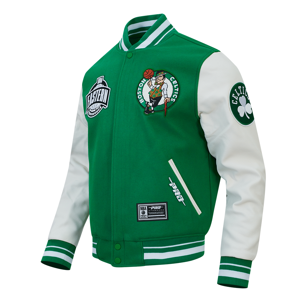 NBA BOSTON CELTICS MEN'S VARSITY JACKET (KELLY GREEN/ WHITE)