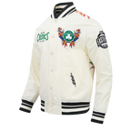 NBA BOSTON CELTICS PARADISE BLOUSON EN SATIN POUR HOMME (COQUILLE D'ŒUF/NOIR)