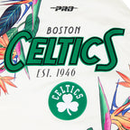 NBA BOSTON CELTICS PARADISE BLOUSON EN SATIN POUR HOMME (COQUILLE D'ŒUF/NOIR)