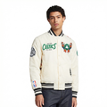 NBA BOSTON CELTICS PARADISE BLOUSON EN SATIN POUR HOMME (COQUILLE D'ŒUF/NOIR)