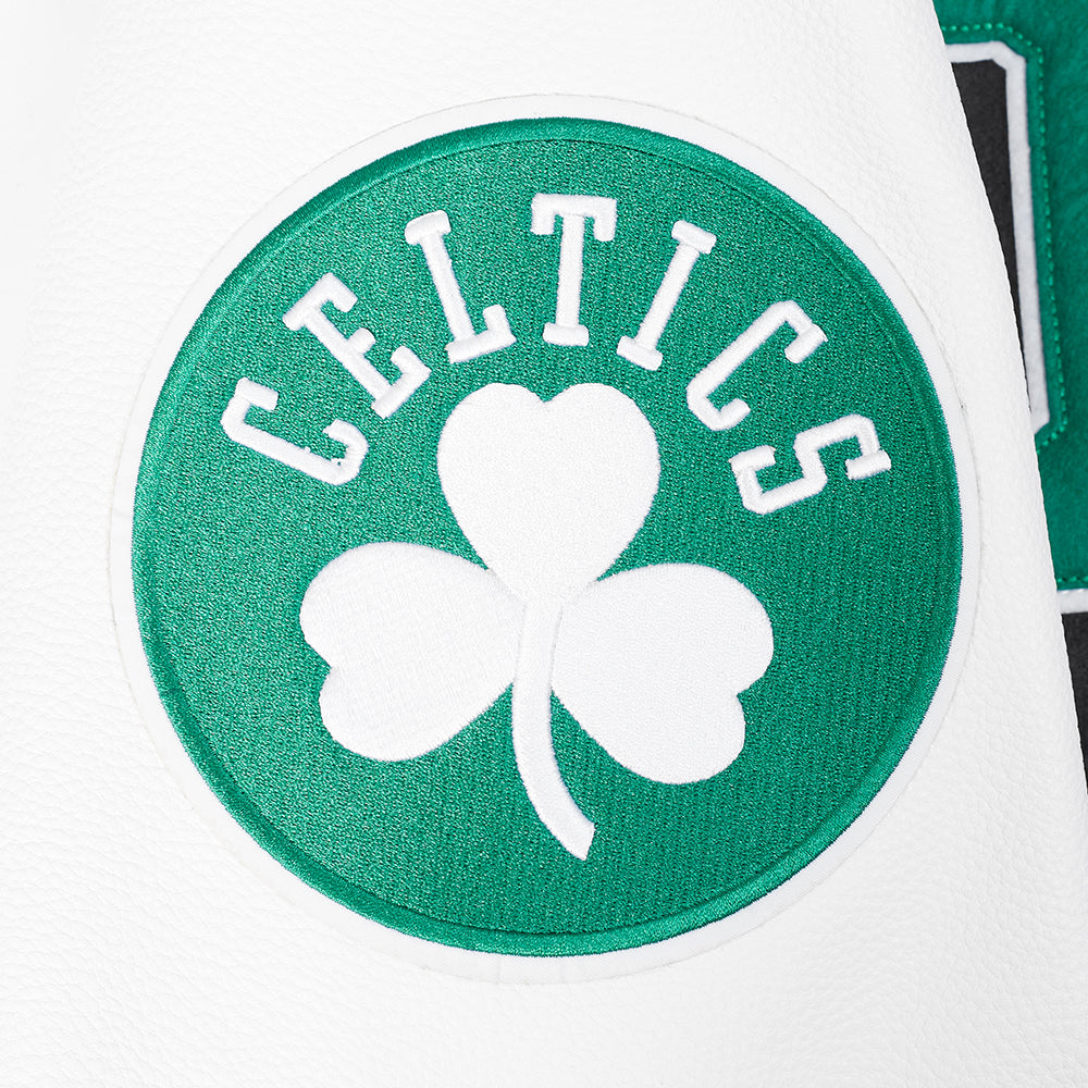 NBA BOSTON CELTICS LETTERMAN BLOUSON COLLÉGIAL POUR HOMME (NOIR/BLANC)