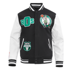NBA BOSTON CELTICS LETTERMAN BLOUSON COLLÉGIAL POUR HOMME (NOIR/BLANC)