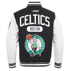 NBA BOSTON CELTICS LETTERMAN BLOUSON COLLÉGIAL POUR HOMME (NOIR/BLANC)