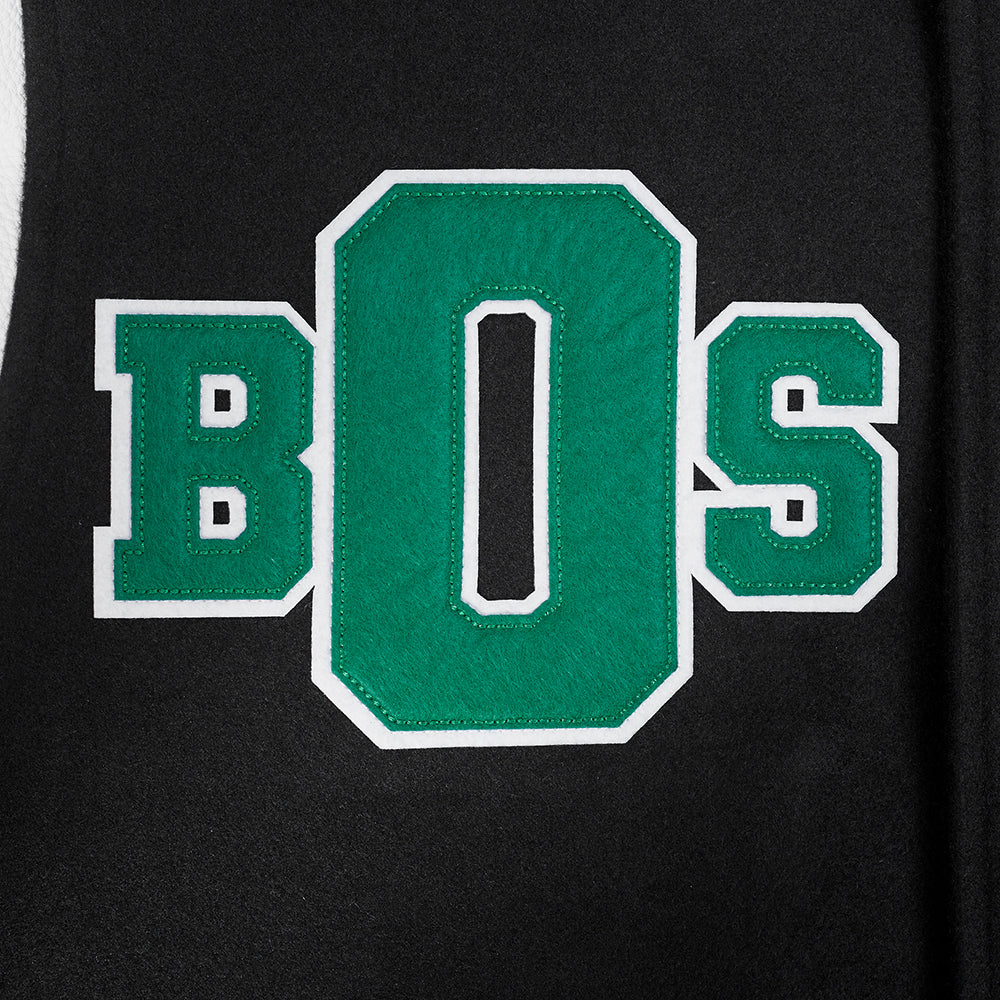 NBA BOSTON CELTICS LETTERMAN BLOUSON COLLÉGIAL POUR HOMME (NOIR/BLANC)