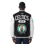 NBA BOSTON CELTICS LETTERMAN BLOUSON COLLÉGIAL POUR HOMME (NOIR/BLANC)