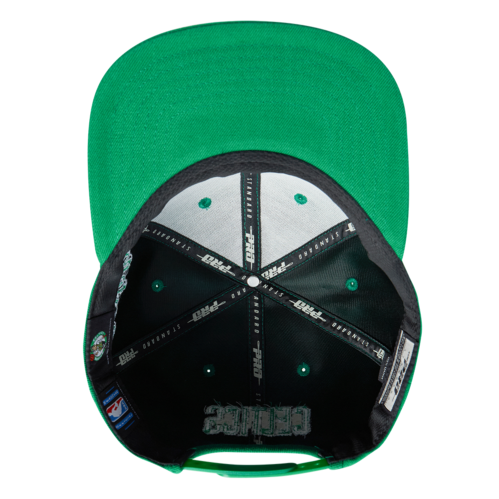 NBA BOSTON CELTICS SCRIPT TAIL CASQUETTE SNAPBACK EN LAINE (VERT KELLY)