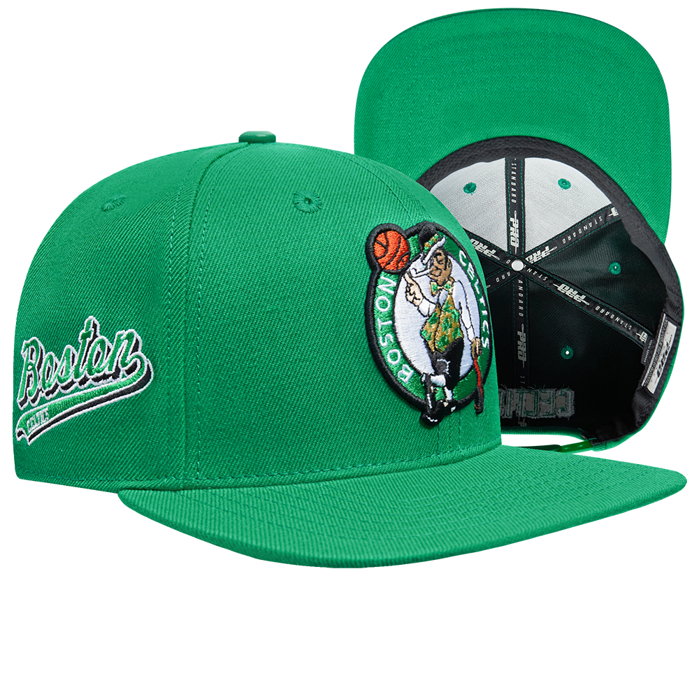 NBA BOSTON CELTICS SCRIPT TAIL CASQUETTE SNAPBACK EN LAINE (VERT KELLY)