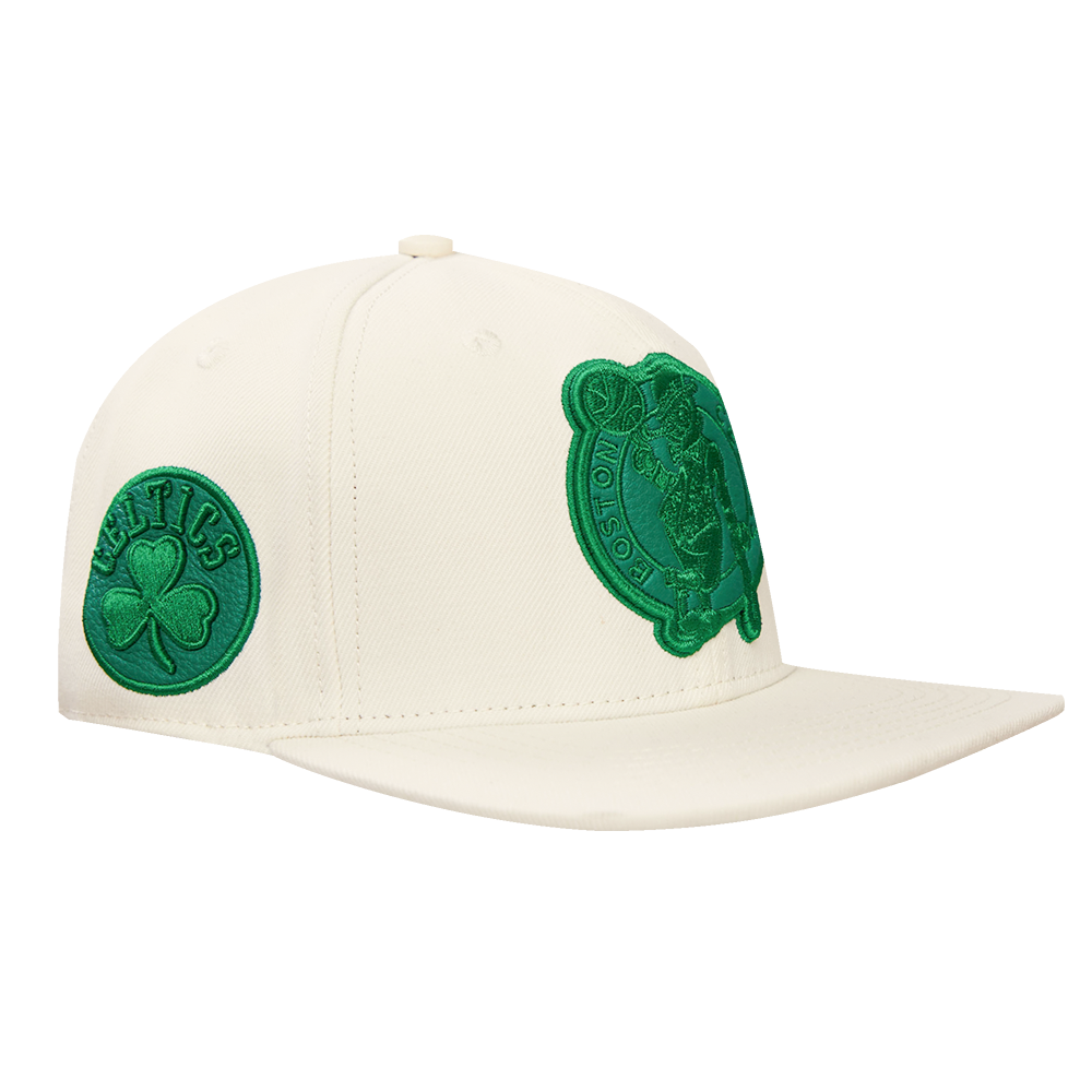NBA BOSTON CELTICS TRIPLE TONAL WOOL SNAPBACK HAT (EGGSHELL)