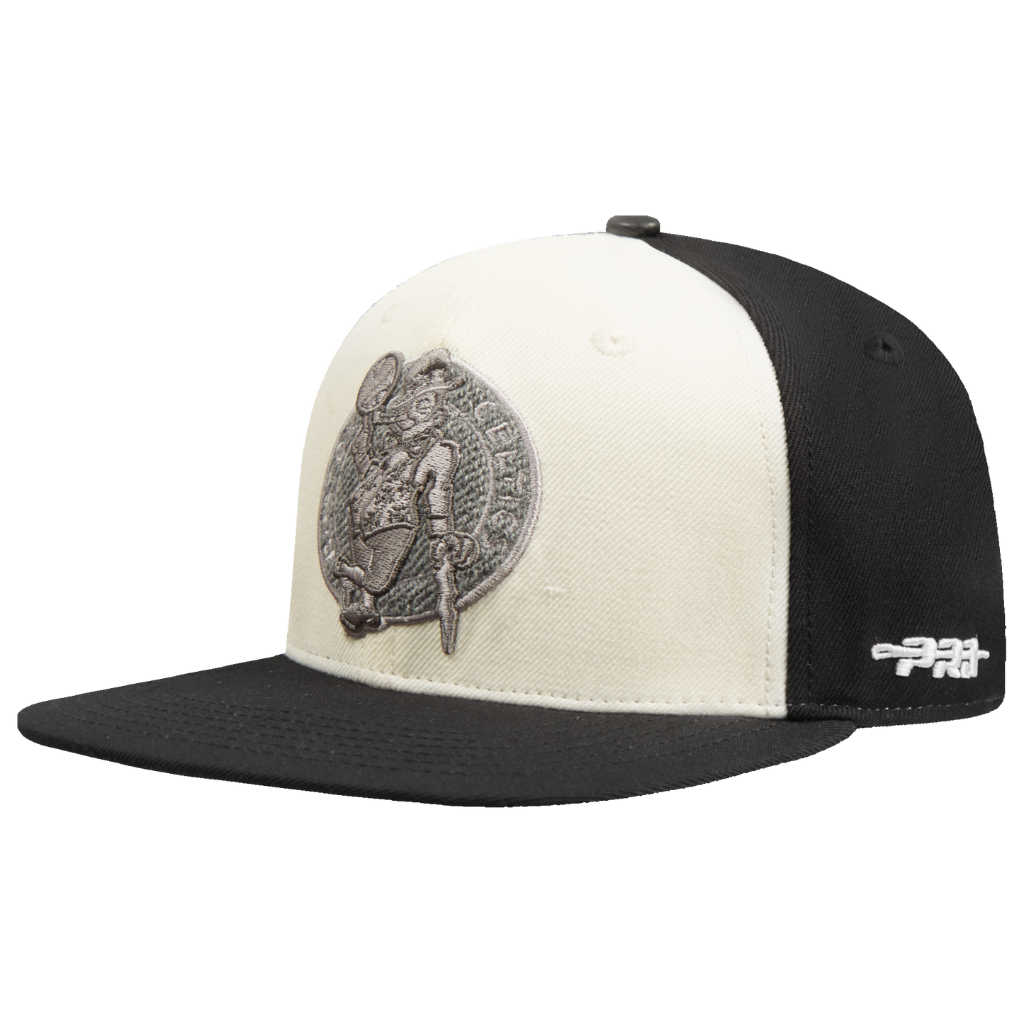 NBA BOSTON CELTICS REVERSE FRENCH TERRY PINCH FRONT SNAPBACK HAT (EGGSHELL/ BLACK)