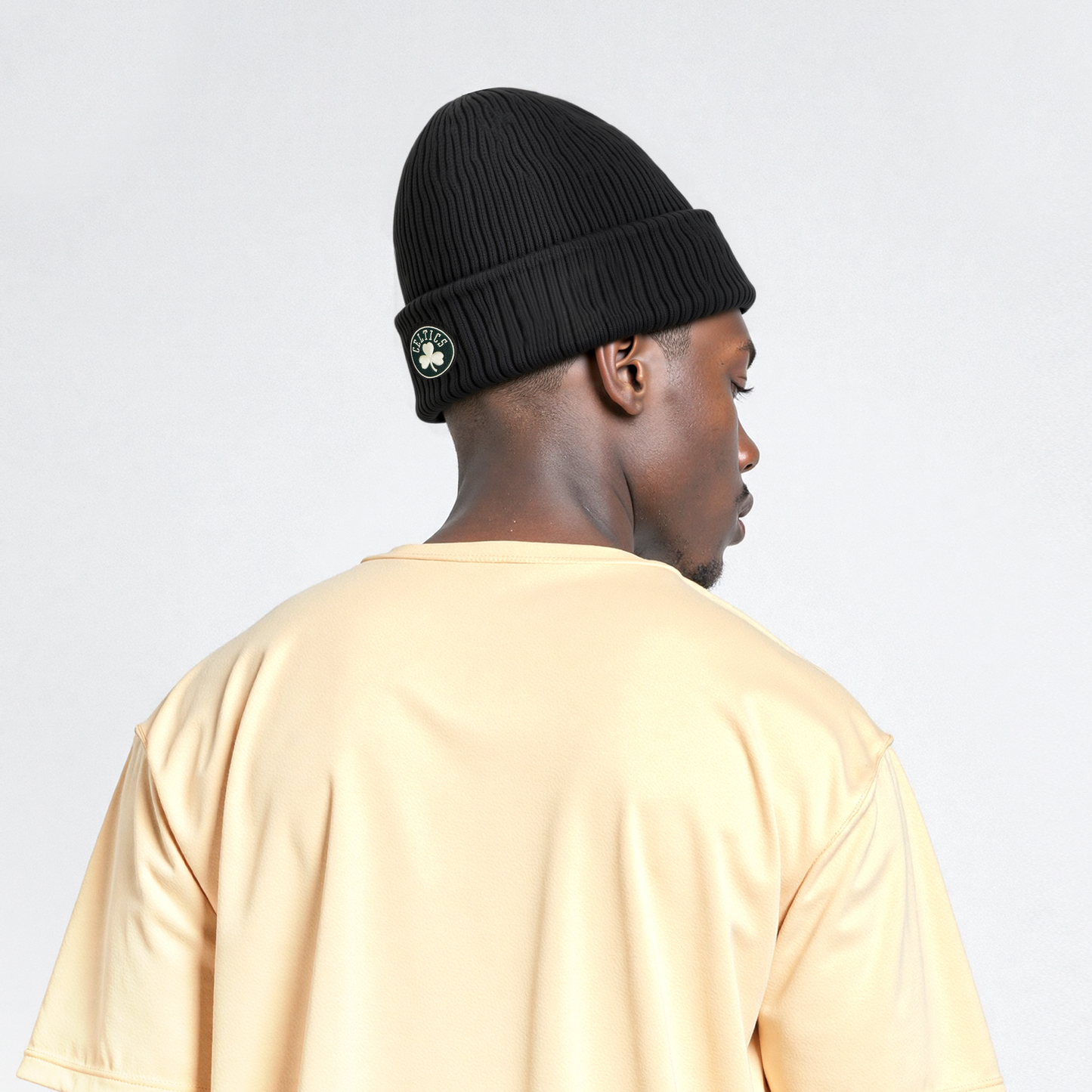 NBA BOSTON CELTICS MODERN ORIGINALS UNLINED PRO BEANIE CUFFED (BLACK)