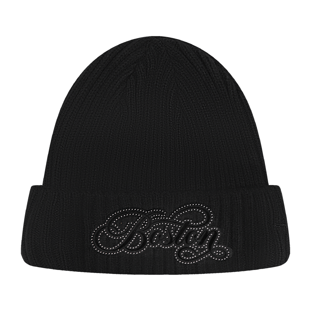 NBA BOSTON CELTICS BLACKOUT UNLINED PRO BEANIE CUFFED (BLACK)