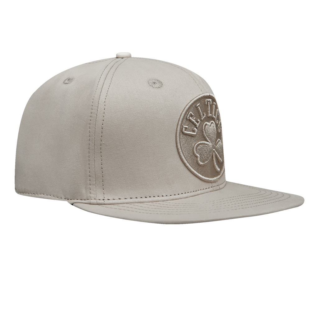 NBA BOSTON CELTICS NEUTRAL WOOL SNAPBACK HAT (TAUPE)