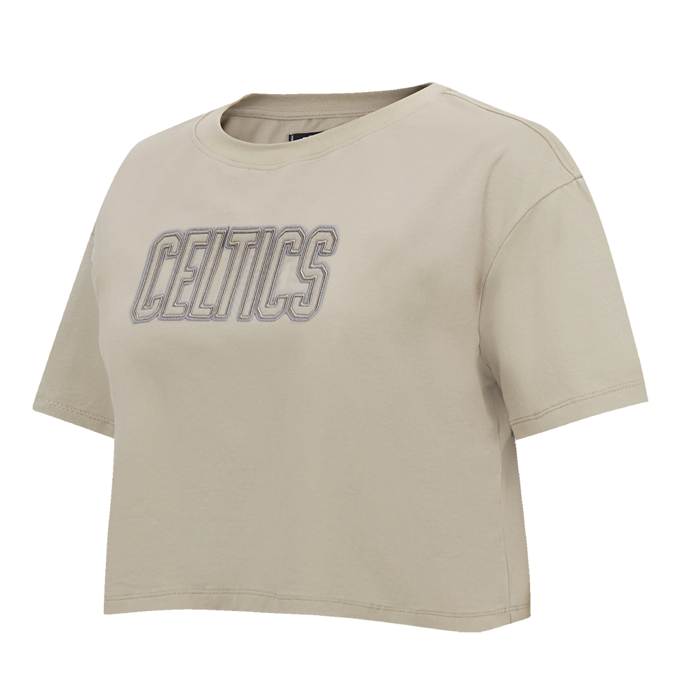NBA BOSTON CELTICS NEUTRAL WOMEN'S BOXY TEE (TAUPE)