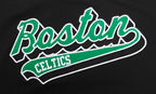 NBA BOSTON CELTICS SCRIPT TAIL WOMEN'S SINGLE JERSEY BOXY TEE (BLACK)