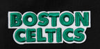 NBA BOSTON CELTICS SCRIPT TAIL WOMEN'S SINGLE JERSEY BOXY TEE (BLACK)