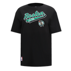 NBA BOSTON CELTICS SCRIPT TAIL WOMEN'S BOYFRIEND TEE (BLACK)