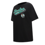 NBA BOSTON CELTICS SCRIPT TAIL WOMEN'S BOYFRIEND TEE (BLACK)