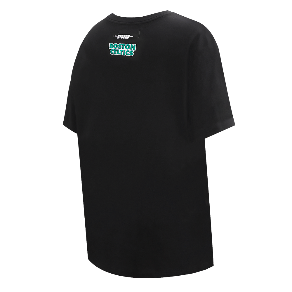 NBA BOSTON CELTICS SCRIPT TAIL WOMEN'S BOYFRIEND TEE (BLACK)
